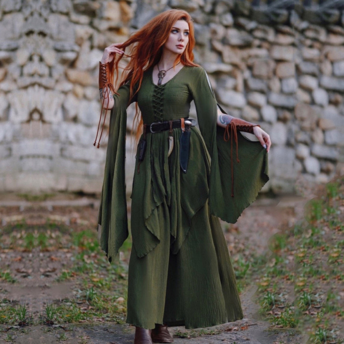 Leona Ren Faire Renaissance Corset Maxi Dress