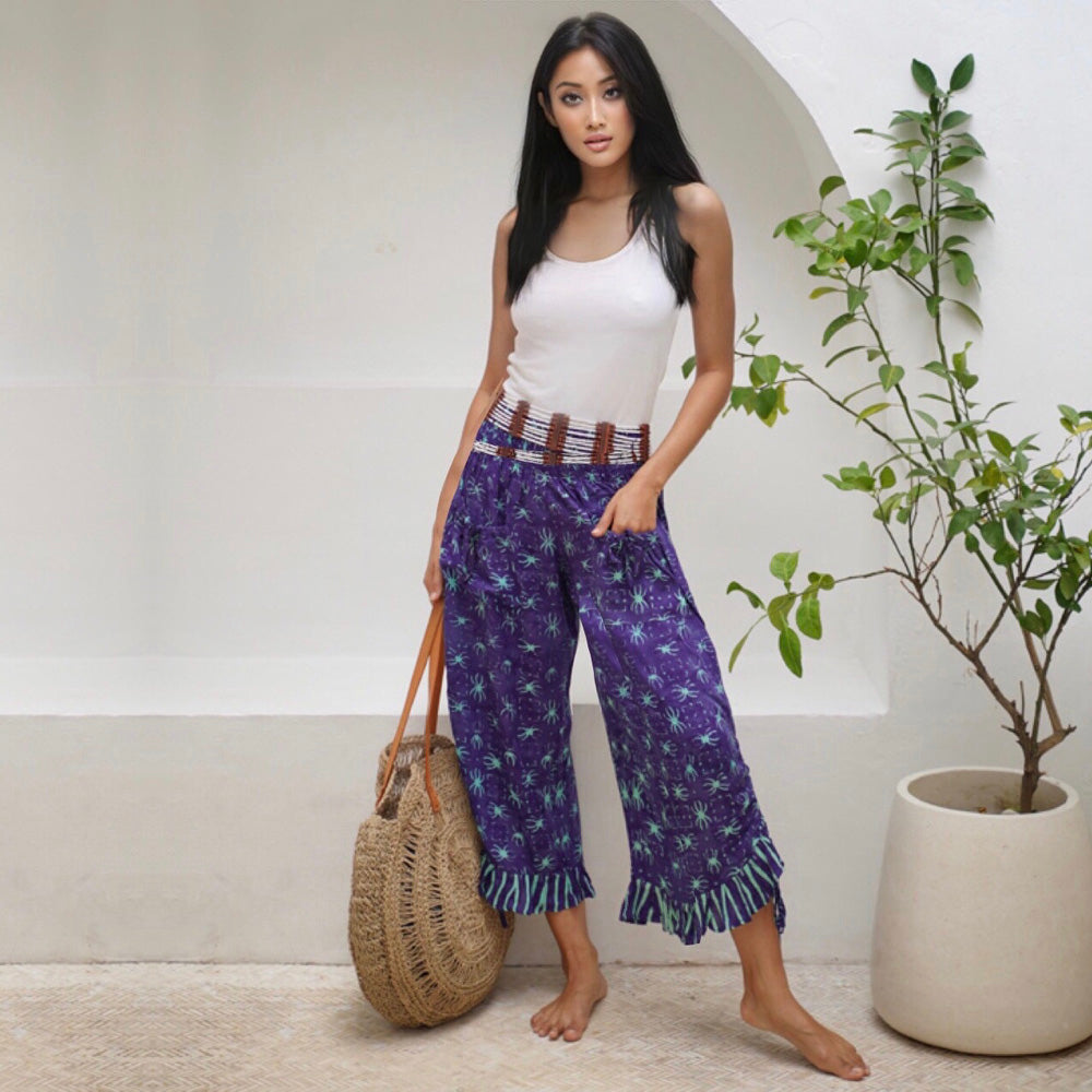 Haven Boho 3/4 Leg Pockets Capri Mid-Calf Crop Pants