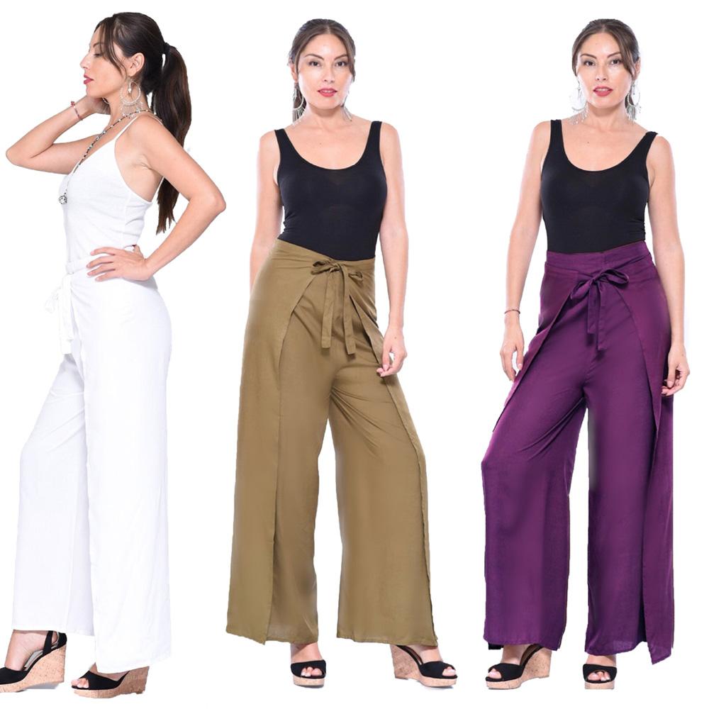 Nicole  Wrap Tie Boho Palazzo Wide Leg Pant