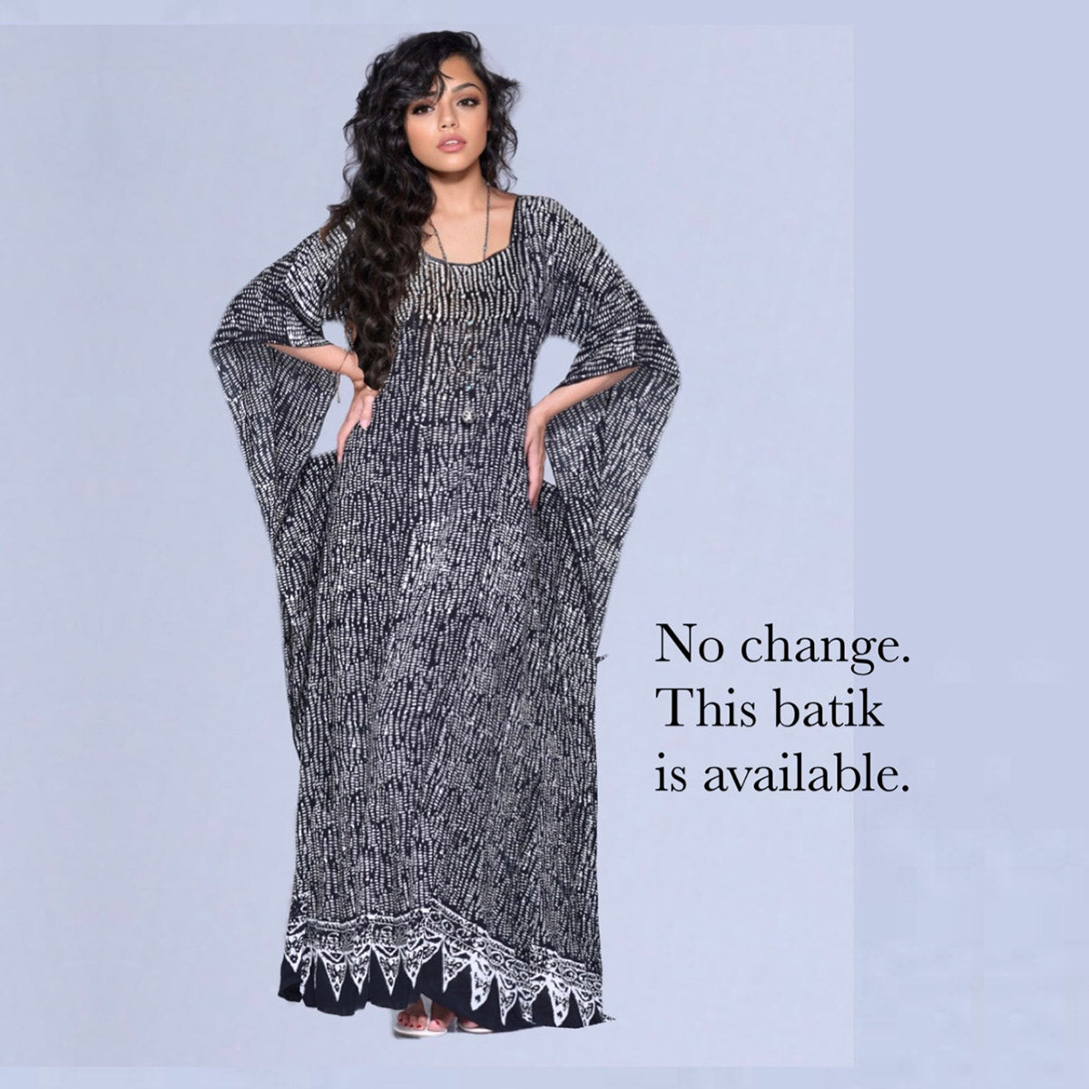 Alicia Gauzy Batik Flattering Caftan Boho Maxi Dress