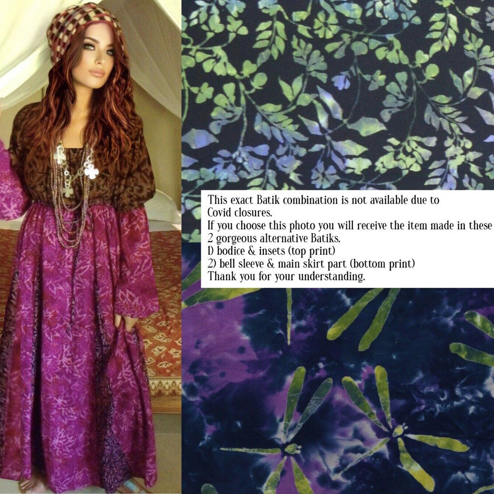 Kayleigh Gypsy Dress Batik Empire Maxi Dress