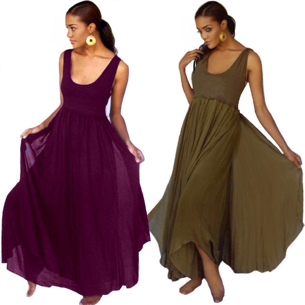 Lia Pretty Layered Lagenlook Maxi Dress