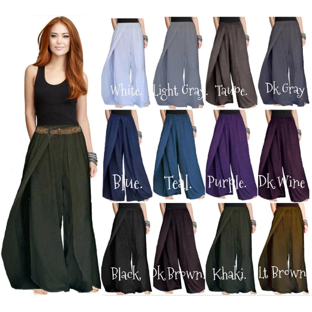 Kaylee Stunning Layered Faux Wrap Elastic Waist Pants