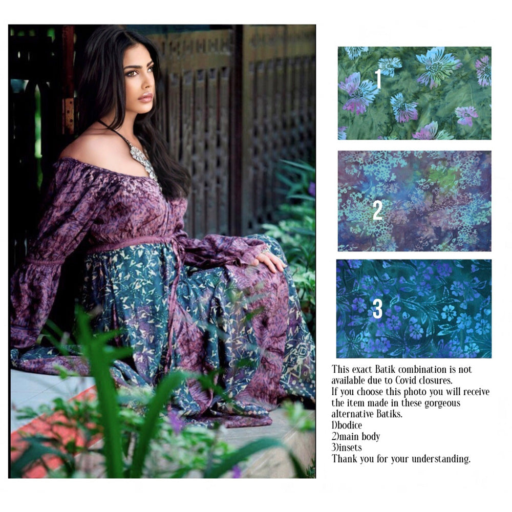 Madeline Boho Inset Empire Bodice Maxi Dress