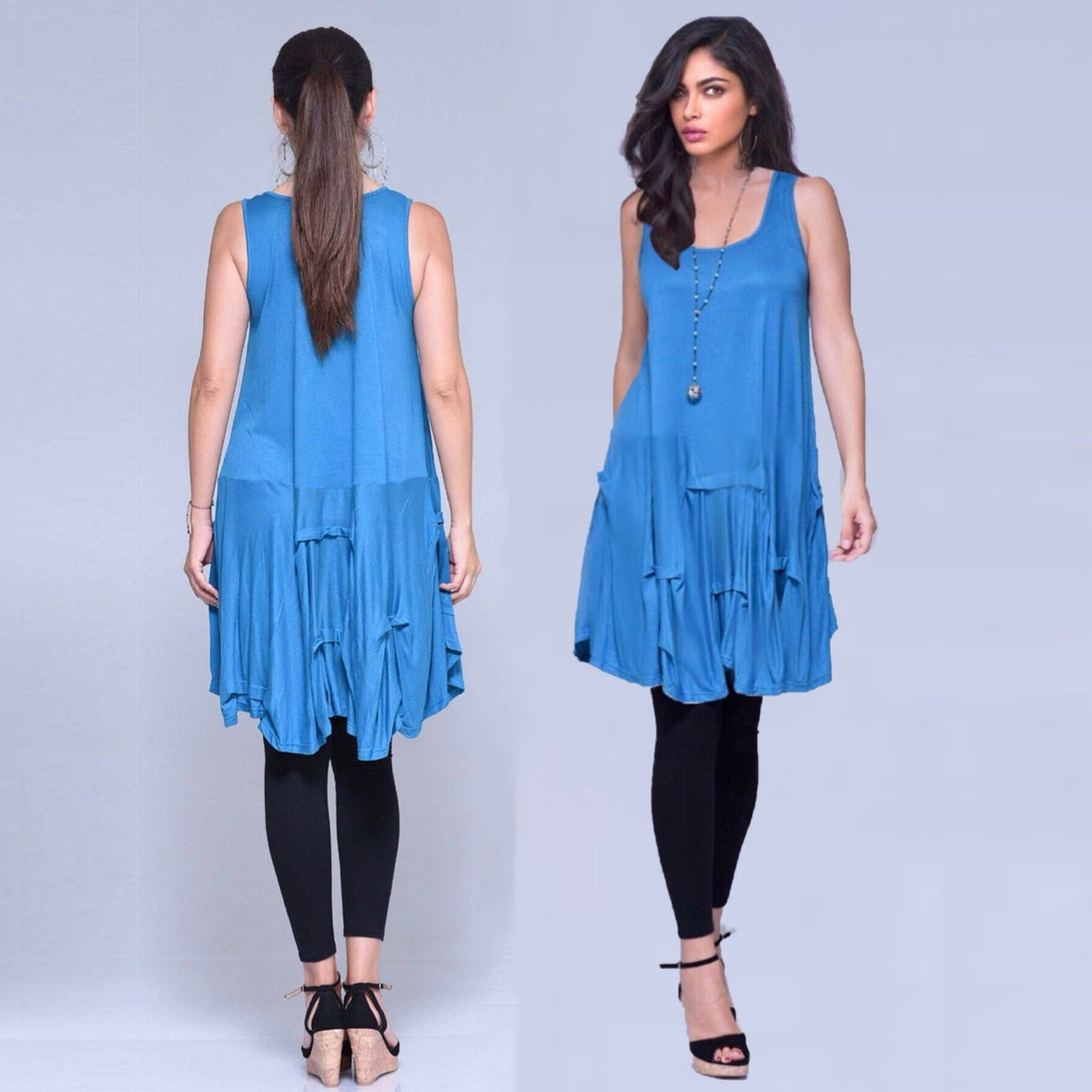 Alexa Stretched Jersey Uneven Hem Mini Dress