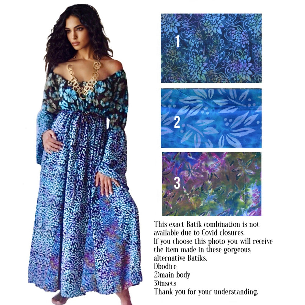 Madeline Boho Inset Empire Bodice Maxi Dress