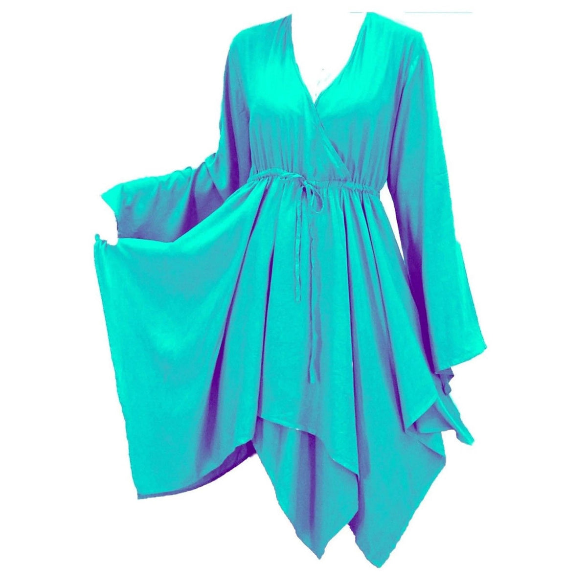 Scarlette V Neckline Asymmetrical Long Sleeve Boho Blouse