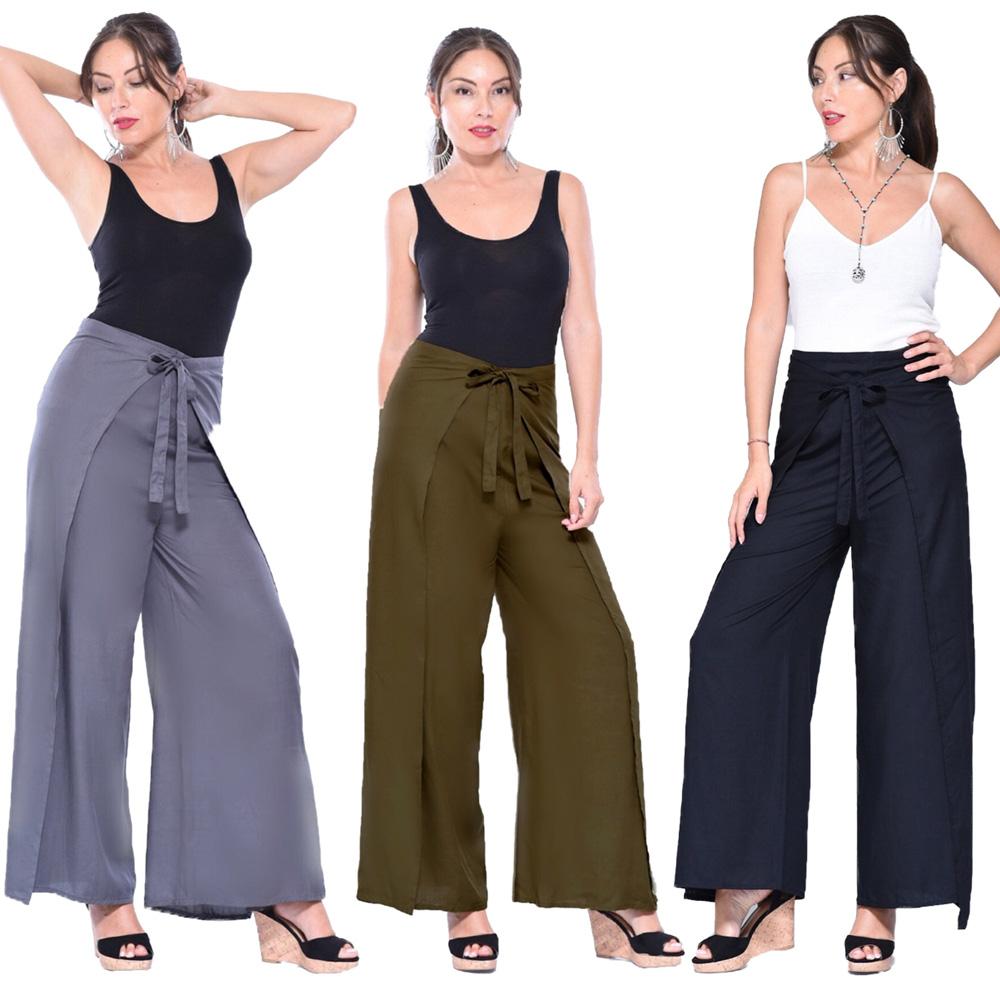 Nicole  Wrap Tie Boho Palazzo Wide Leg Pant