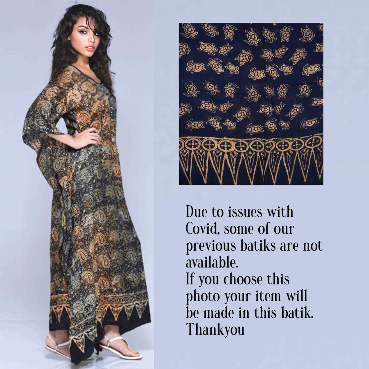 Alicia Gauzy Batik Flattering Caftan Boho Maxi Dress