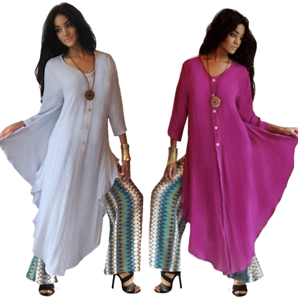 Vicki Gorgeous Longline Lagenlook Tunic Shirt