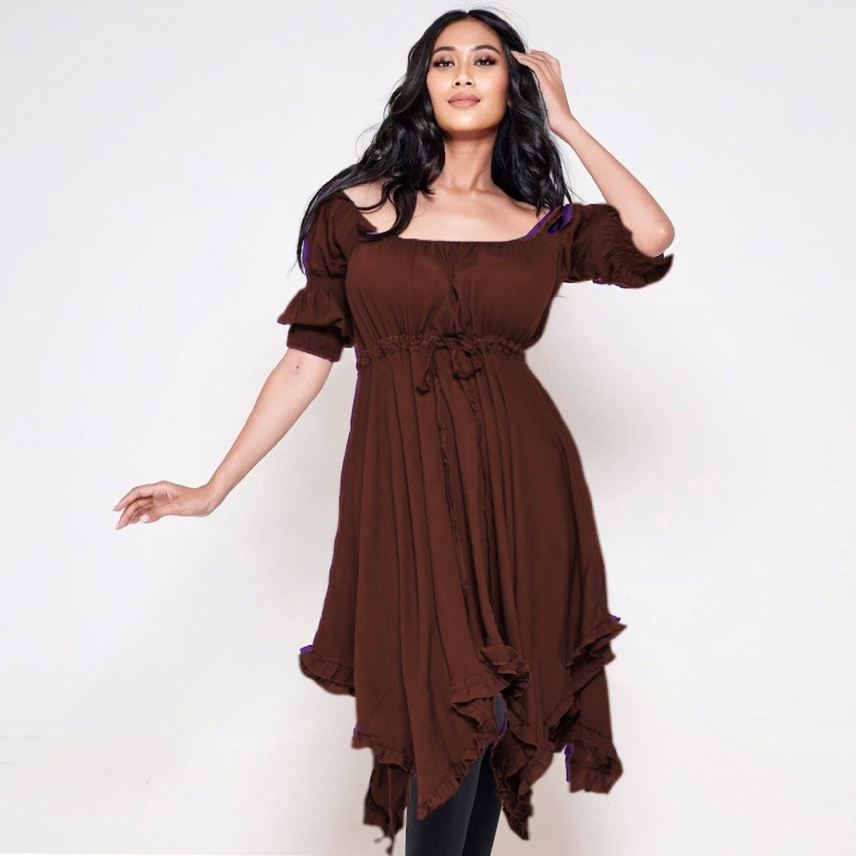 Emely Empire Waist 3/4-length Sleeves Boho Blouse