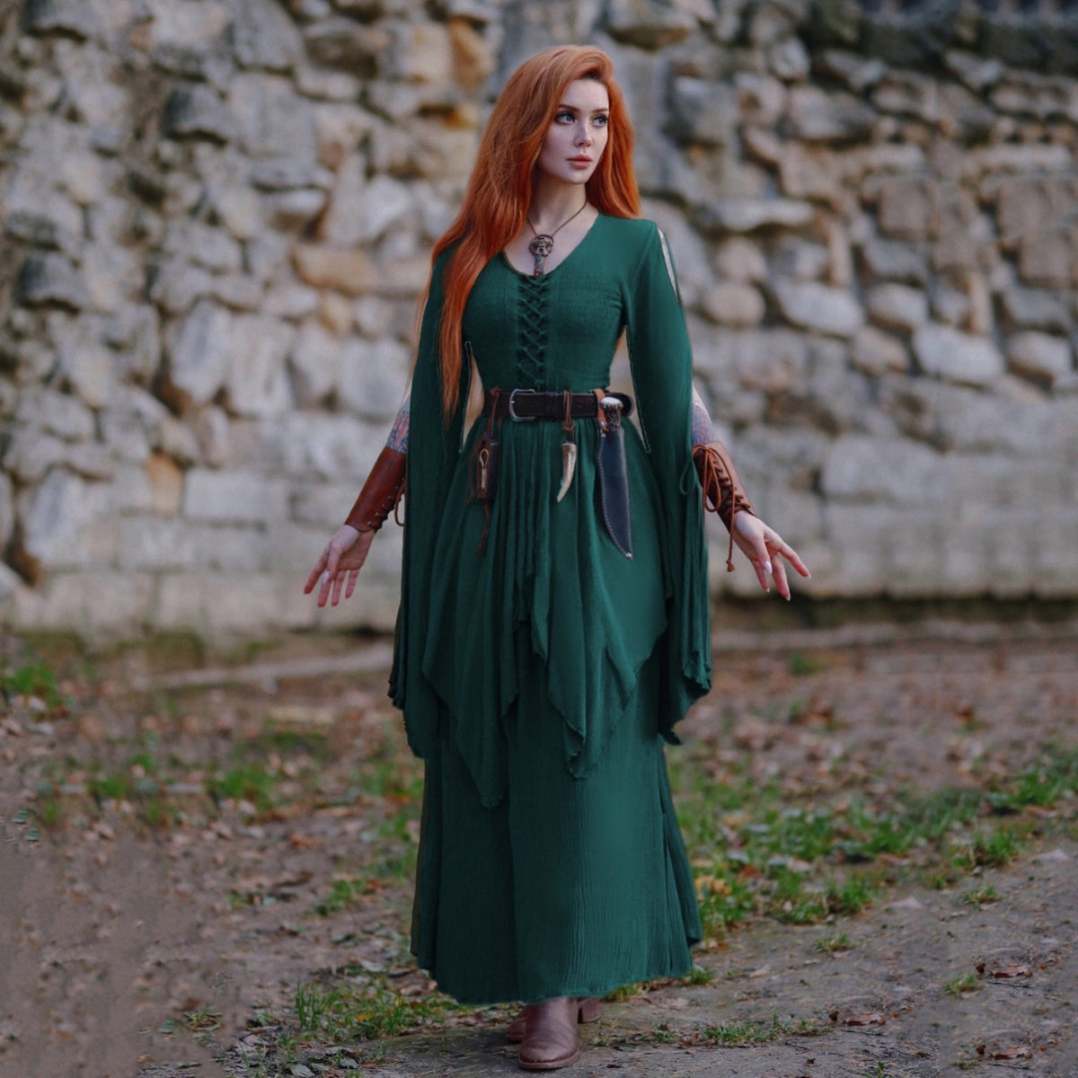 Leona Ren Faire Renaissance Corset Maxi Dress