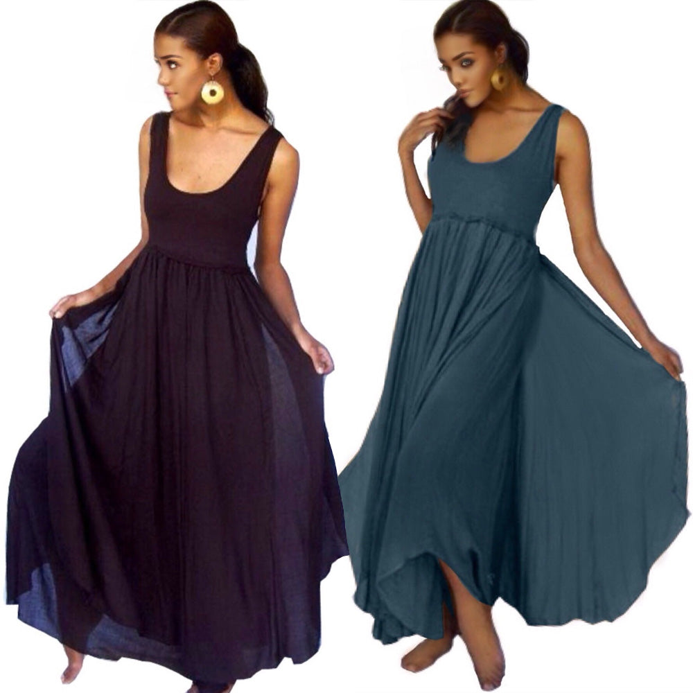 Lia Pretty Layered Lagenlook Maxi Dress