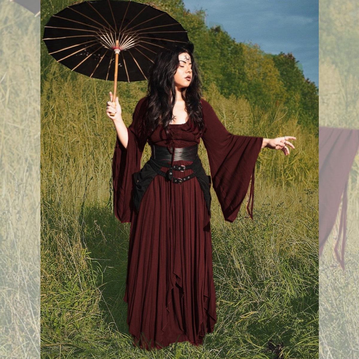 Landry Lace Up Fairy Renaissance Maxi Dress