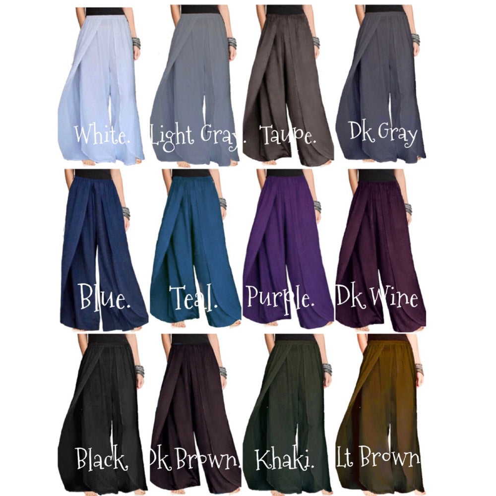 Kaylee Stunning Layered Faux Wrap Elastic Waist Pants