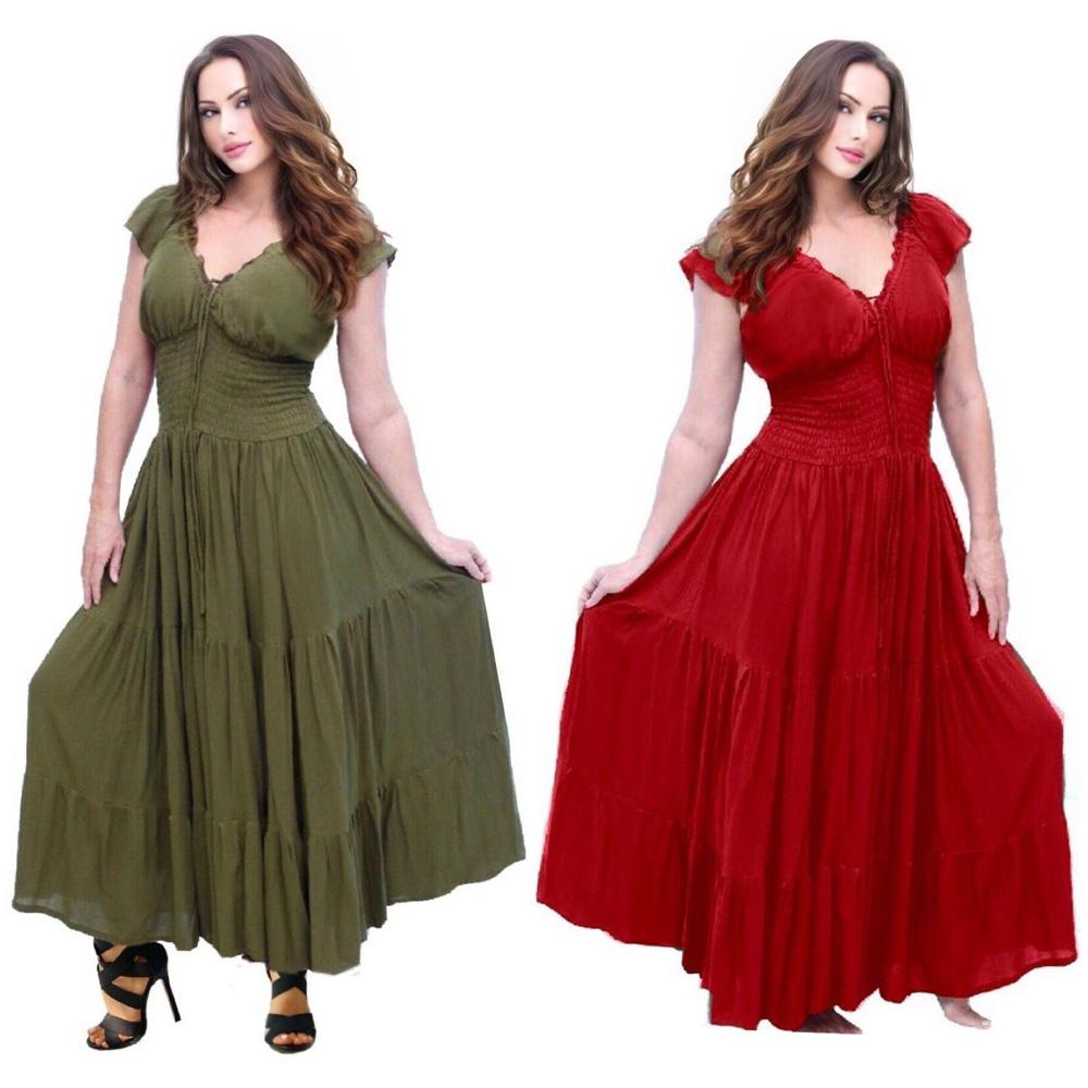 Margot Smocked Tiers Boho Peasant Maxi Long Dress