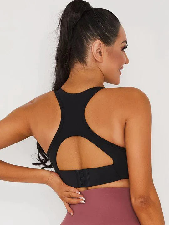 Hollow Beauty Back Racerback Bra V-neck Sports Bras