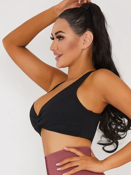 Hollow Beauty Back Racerback Bra V-neck Sports Bras