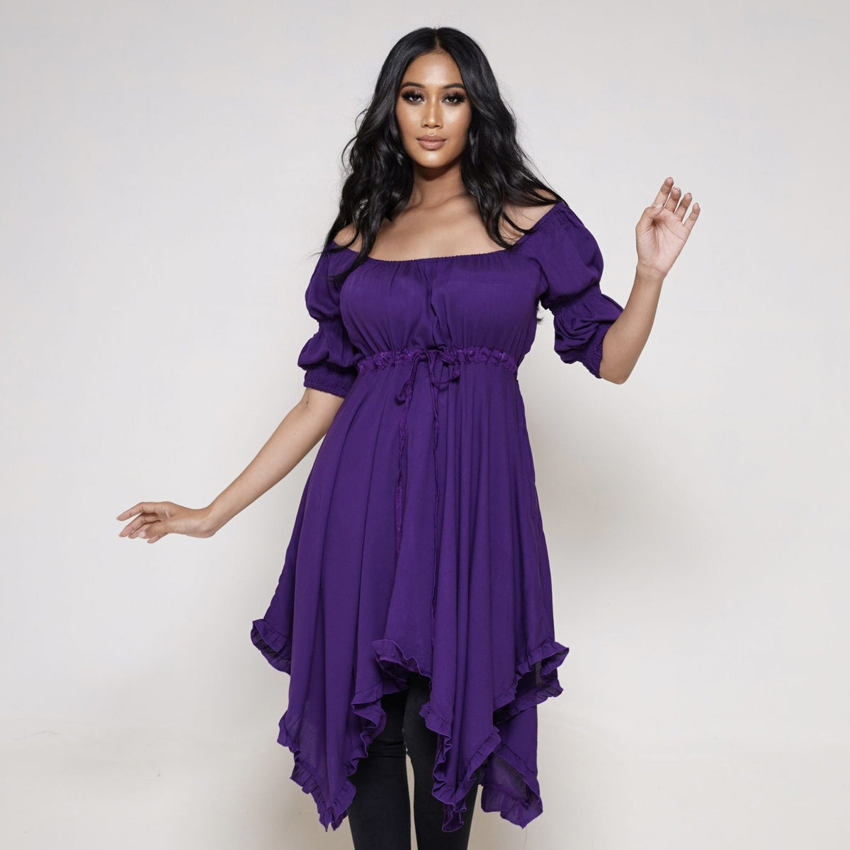 Emely Empire Waist 3/4-length Sleeves Boho Blouse