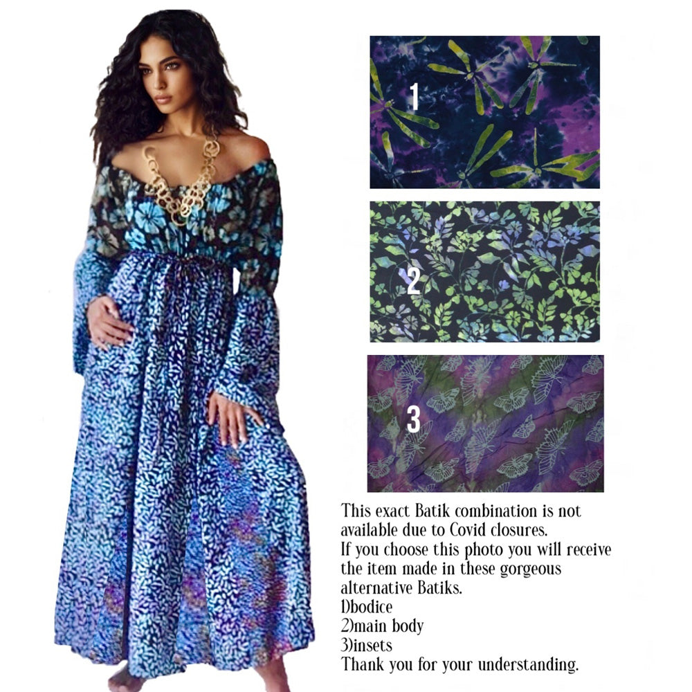Madeline Boho Inset Empire Bodice Maxi Dress