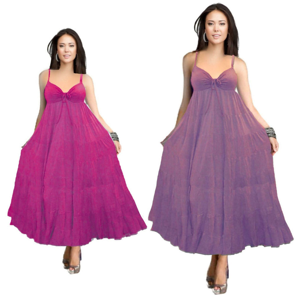 Emma Spandex Bodice Boho Party Maxi Dress