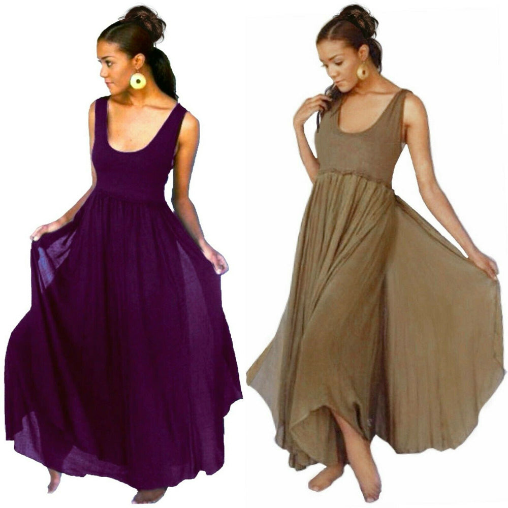 Lia Pretty Layered Lagenlook Maxi Dress