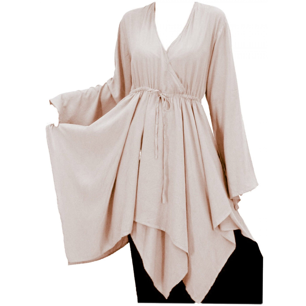 Scarlette V Neckline Asymmetrical Long Sleeve Boho Blouse