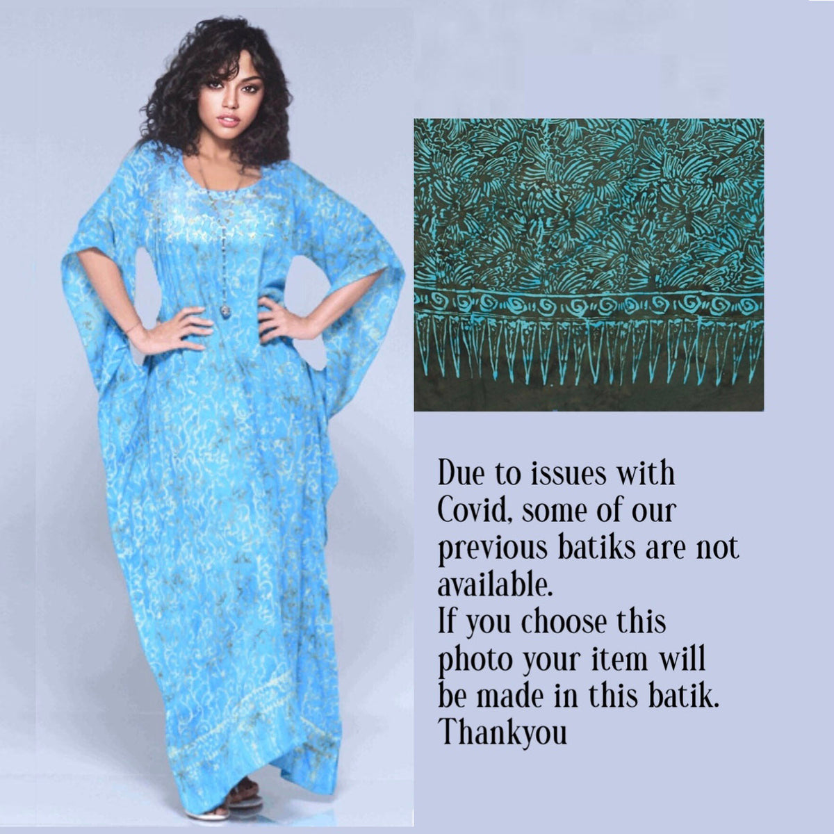 Alicia Gauzy Batik Flattering Caftan Boho Maxi Dress