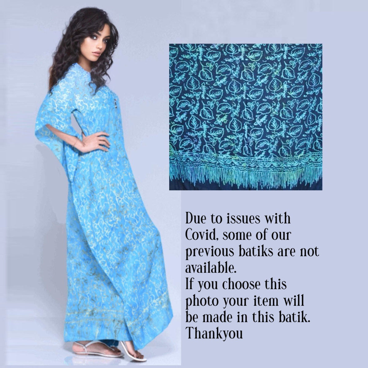 Alicia Gauzy Batik Flattering Caftan Boho Maxi Dress