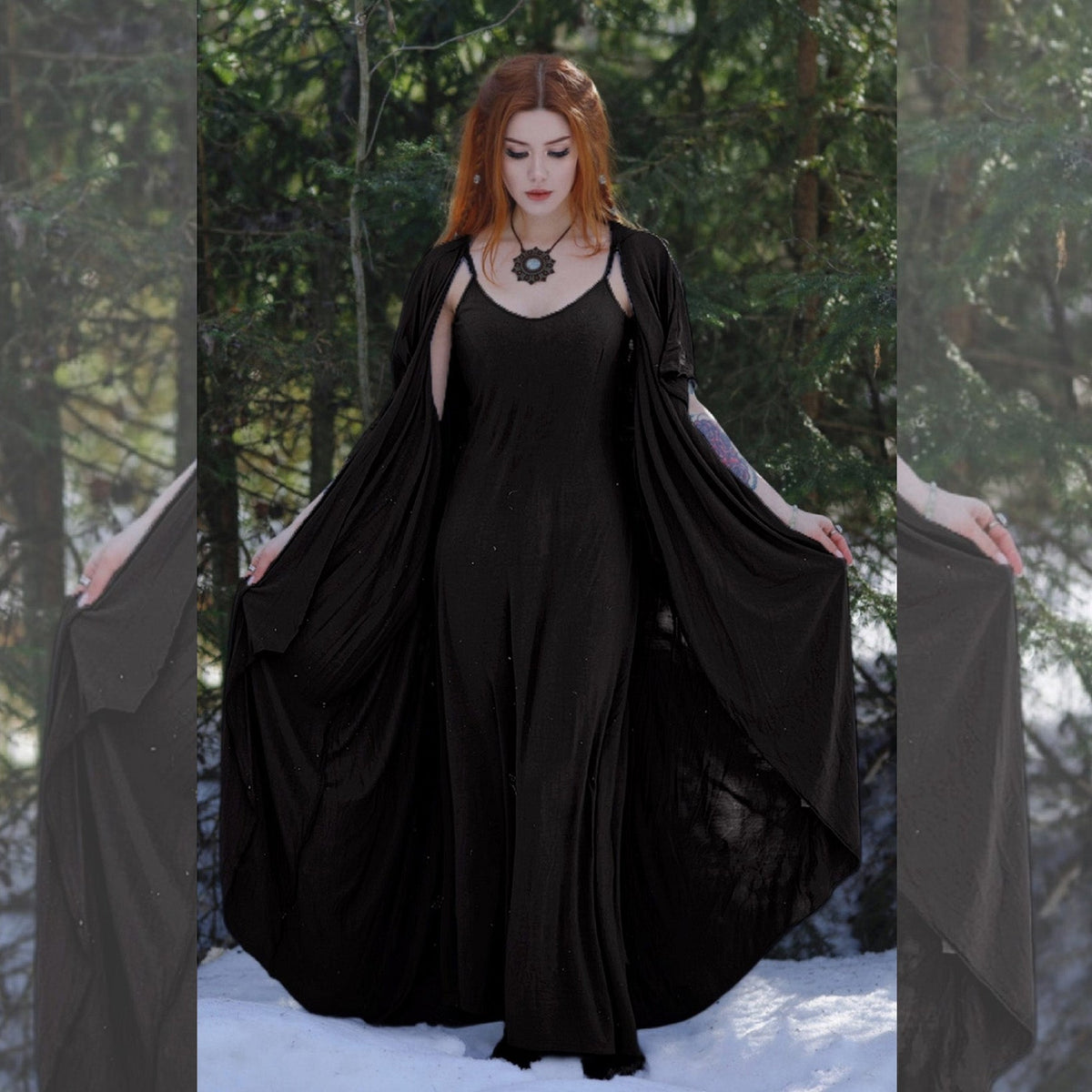 Monroe Jersey Stretch Asymmetrical Dress and Jacket Outfit