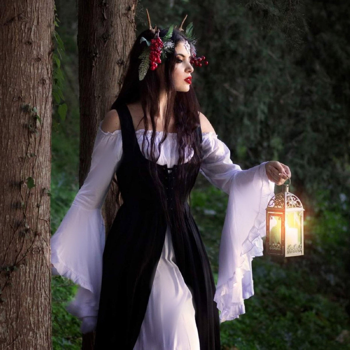 Macie Wiccan Medieval Set 2 Pieces Outfit Maxi Dress