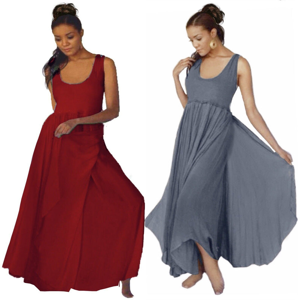 Lia Pretty Layered Lagenlook Maxi Dress