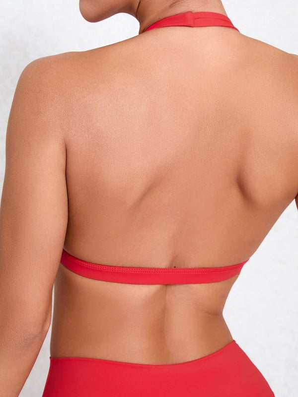 Deep V Collar Backless Sports Bras