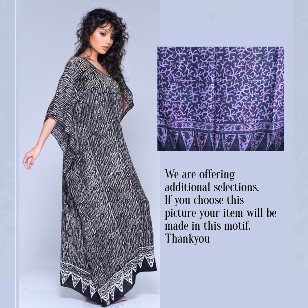 Vanessa Maxi Boho Dress Caftan ¨C Gauzy Batik Figure Flattering