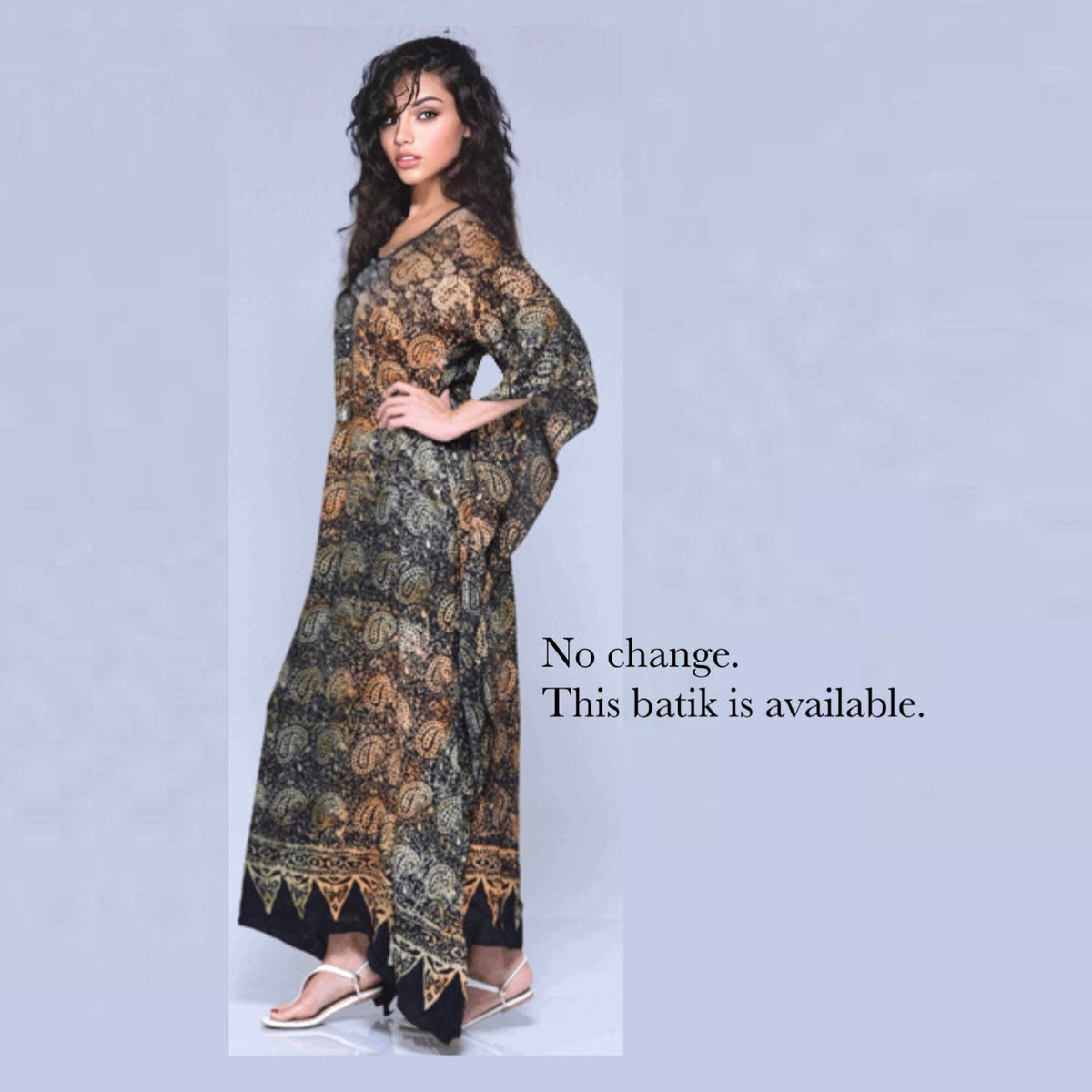 Alicia Gauzy Batik Flattering Caftan Boho Maxi Dress