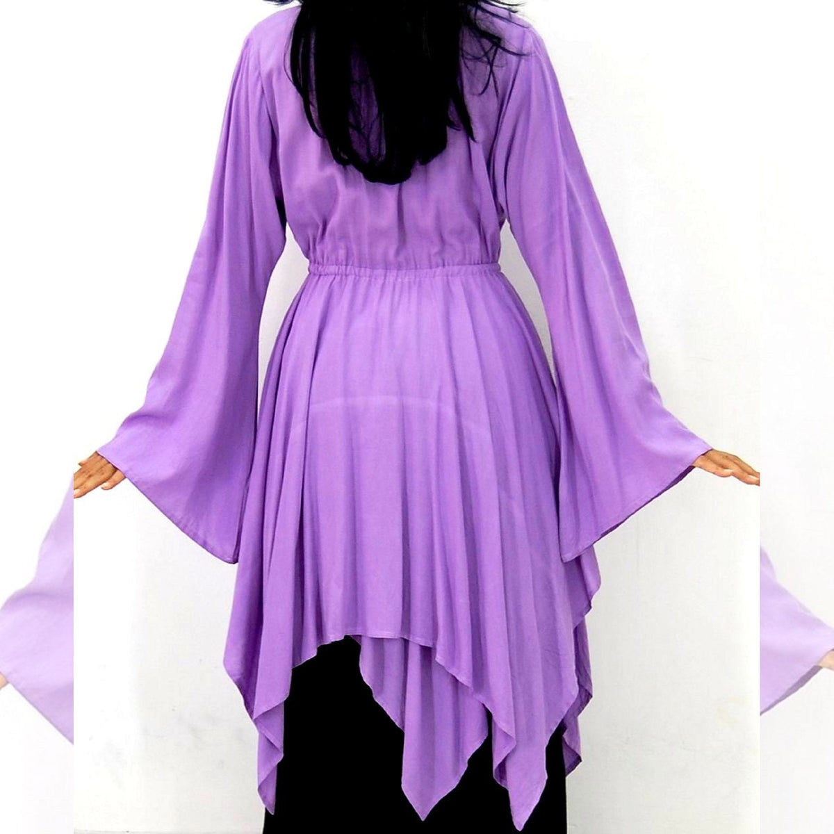 Scarlette V Neckline Asymmetrical Long Sleeve Boho Blouse