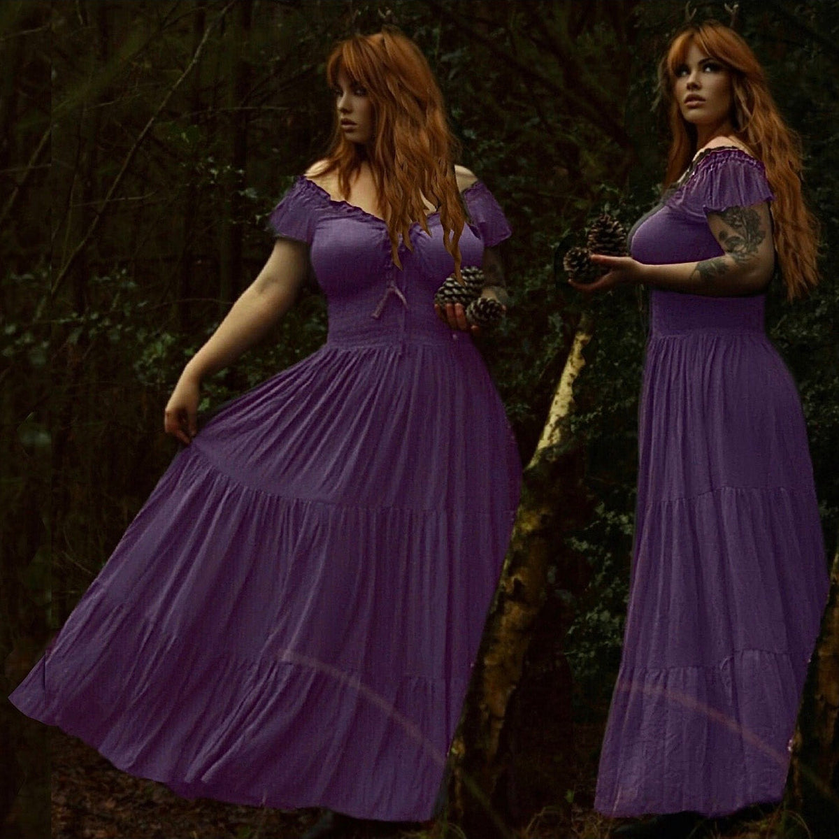 Liliana Rayon Crinkle Smocked Tiers Bohemian Maxi Dress