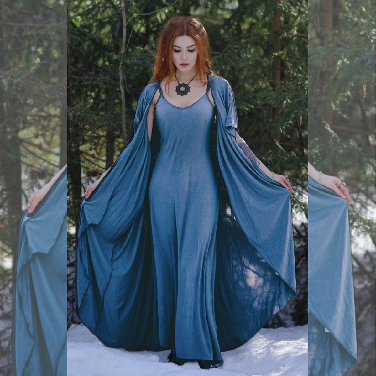 Monroe Jersey Stretch Asymmetrical Dress and Jacket Outfit