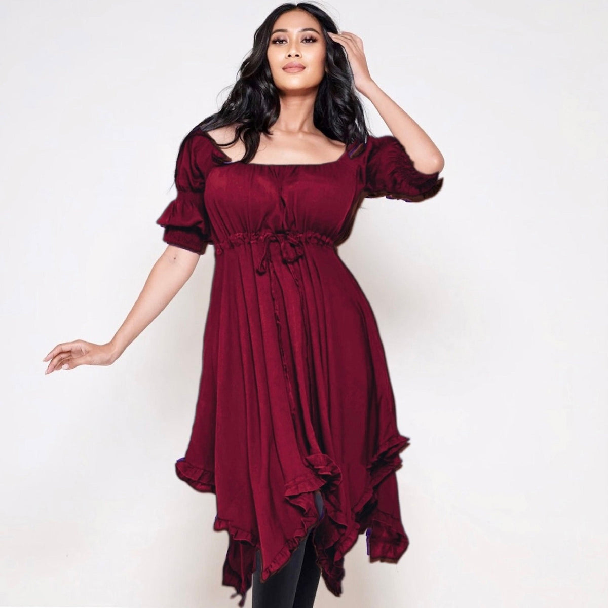 Emely Empire Waist 3/4-length Sleeves Boho Blouse