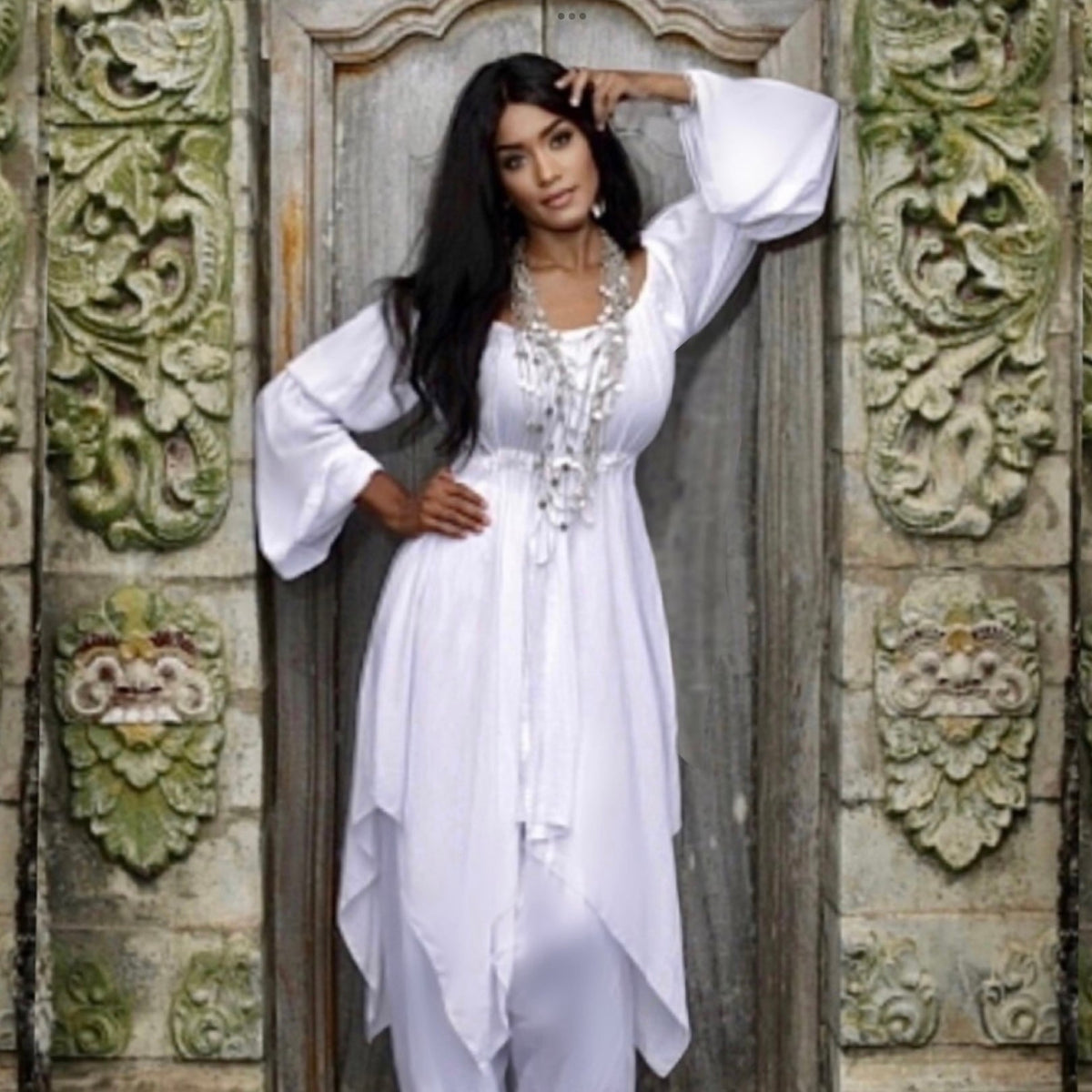 Lilah Asymmetric Hem Bohemian Blouse or Short Dress