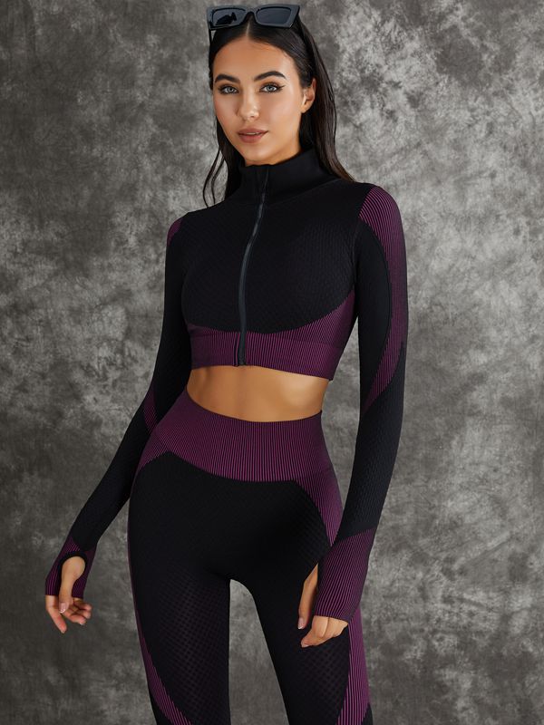 3 Pieces Long Sleeve Zippers Fitness Suits X Carmen?