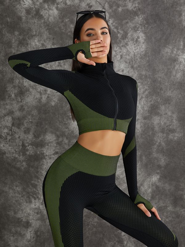 3 Pieces Long Sleeve Zippers Fitness Suits X Carmen?