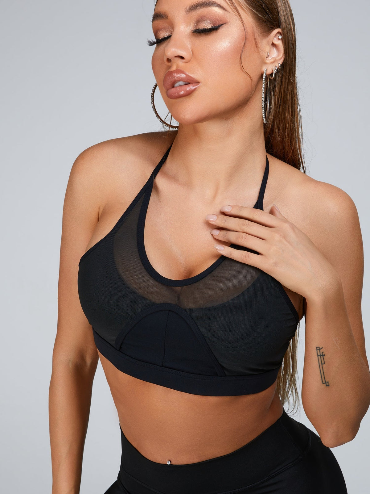 Cutout Mesh High-rise Leggings
