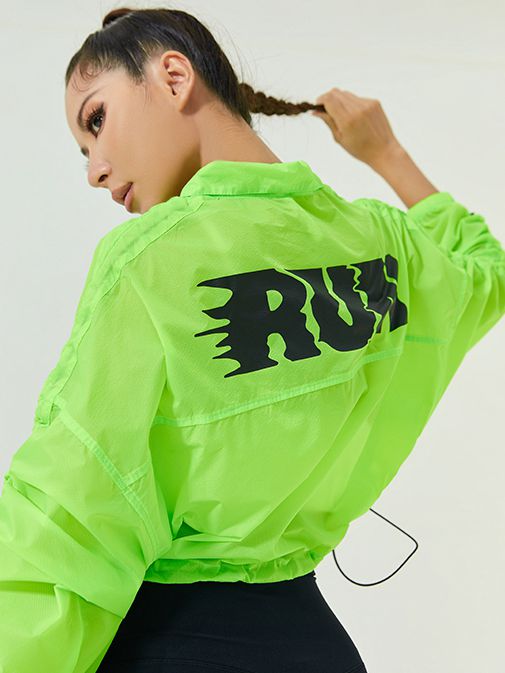 Anti-UV Drawstring Zipper Pocket Quick-dry Cropped Jackets