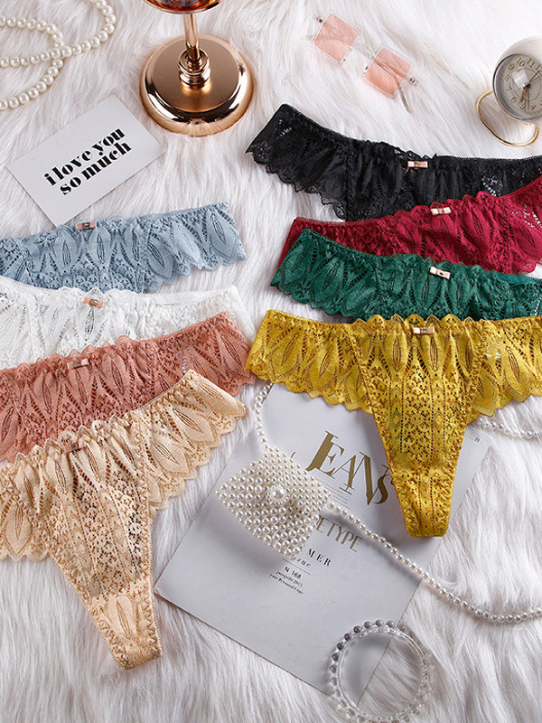 Femal Roman-Knot Lace T-back Panties