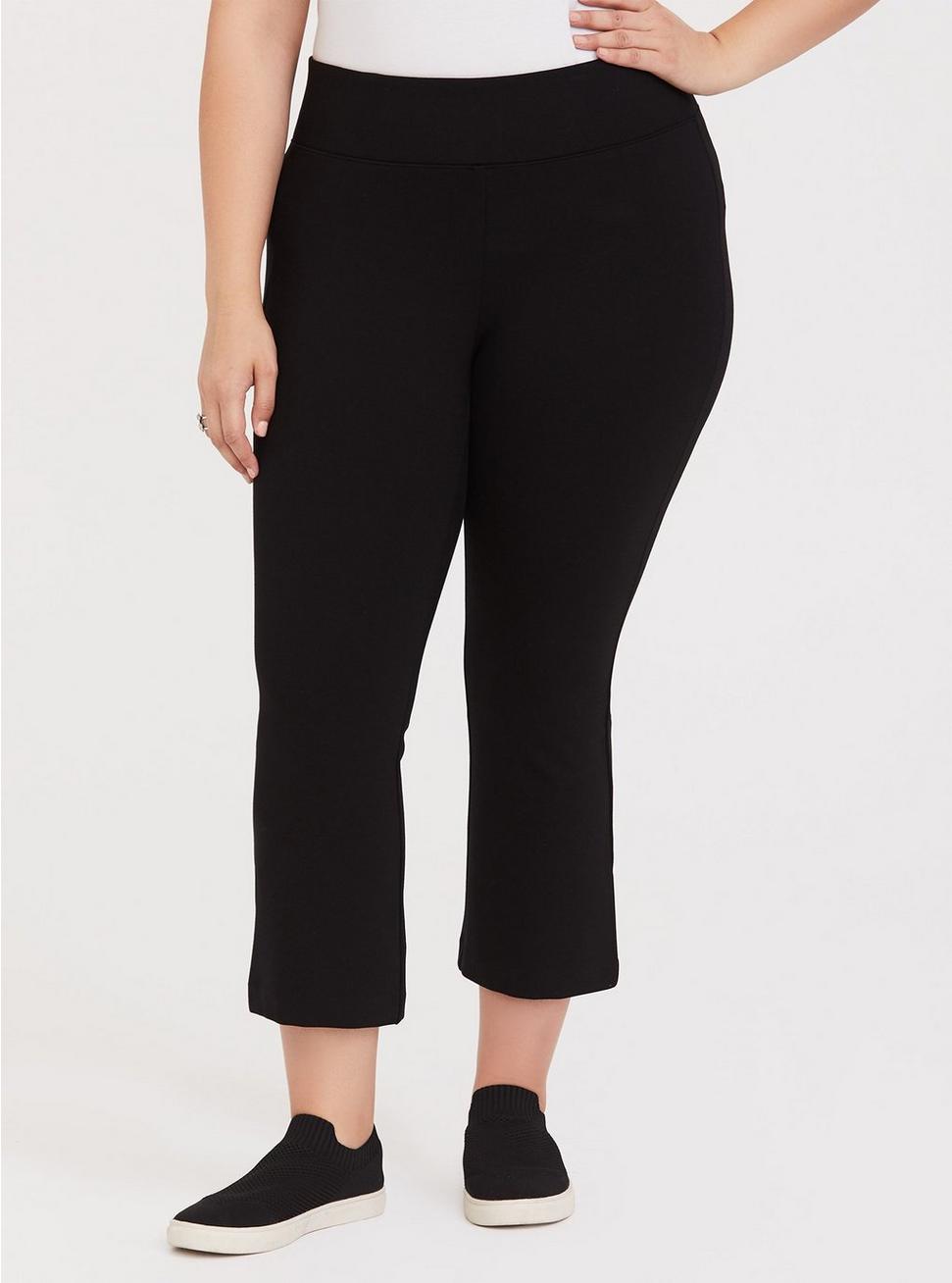 Studio Ponte Crop Flare Slim Fix Pixie Pant (Black)
