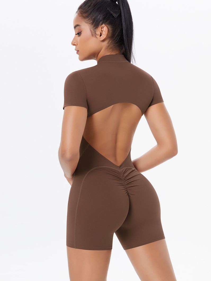 Hollow Out Backless Scrunch Bum Push Up Design Romper