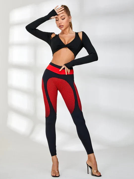 Pop Style Contrast Color Leggings