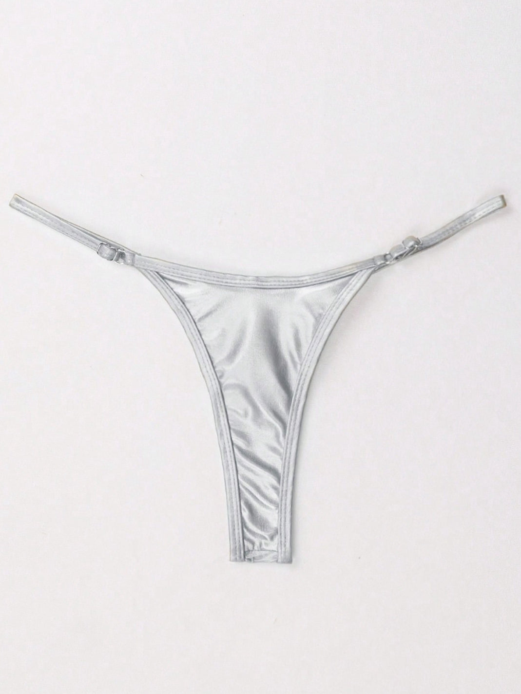 Glossy PU T-back Panties