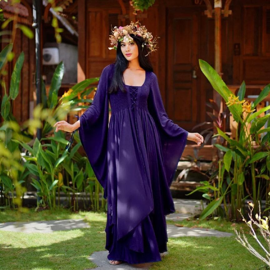 Landry Lace Up Fairy Renaissance Maxi Dress